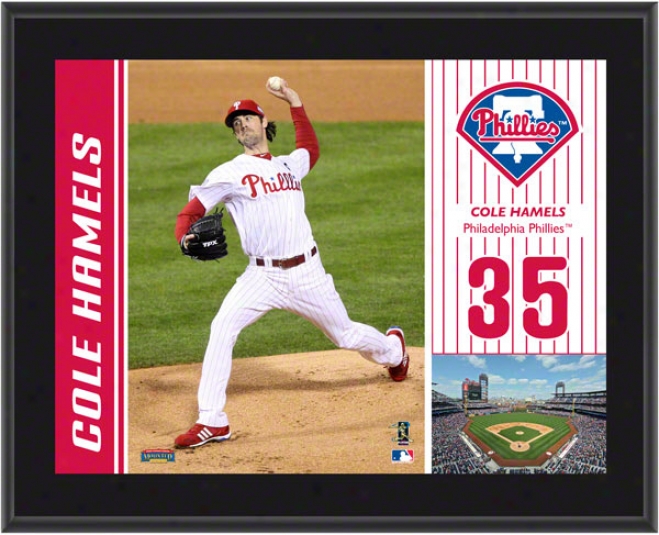 Cole Hamels Plaque  Details: Phiadelphia Phillies, Sublimated, 10x13, Mlb Brooch