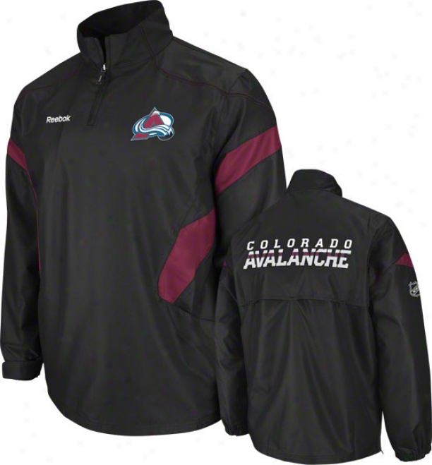 Colorado Avalanche Burfundy Center Ice 1/4 Zip Hot Jacket