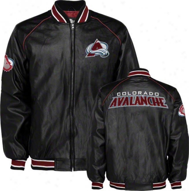 Colorado Avalanche Faux Leather Varsity Jacket