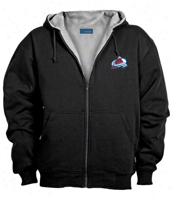 Colorado Avalanhe Jacket: Black Reebok Hooded Craftsman Jacket