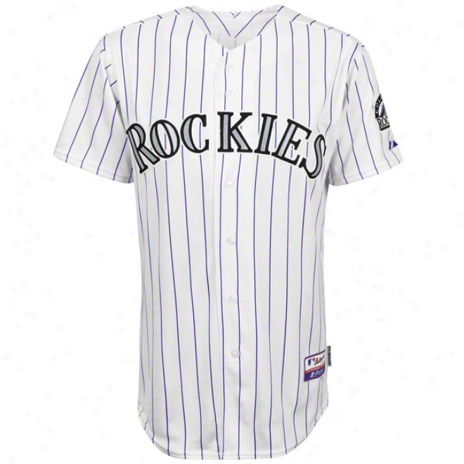 Colorado Rockies Home White Authentic Cool Base␞ On-field Mlb Jersey