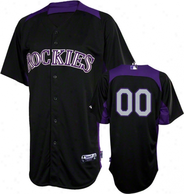 Colorado Rockies Jersey: Any Mimic Authentic Black On-field Batting Practice Jersey