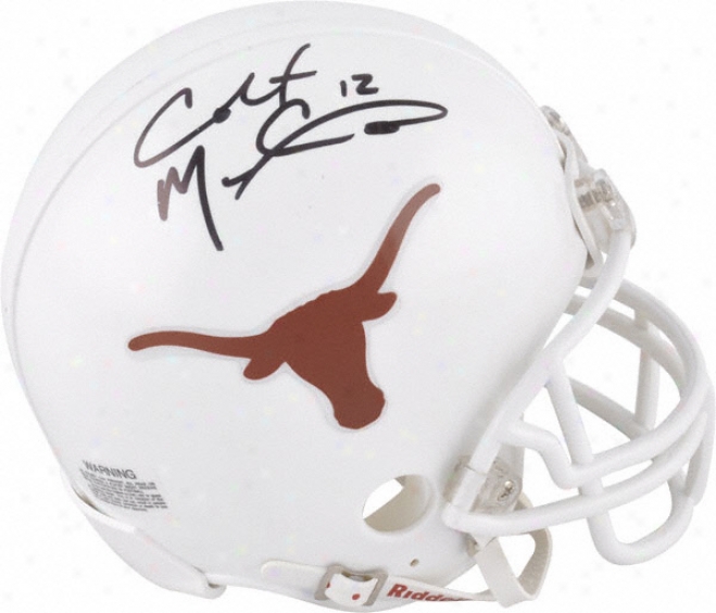 Colt Mccoy Texas Longhorns Autographed Mini Helmet W/ Inscription &uqot12&quot