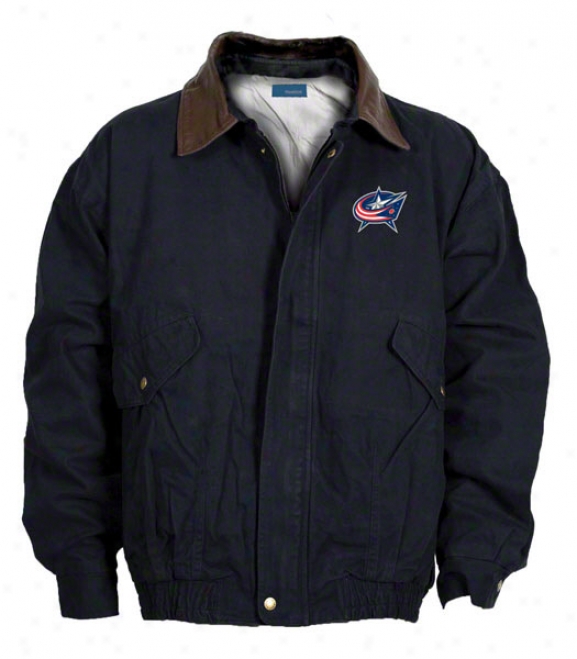 Columbus Blue Jackets Jacket: Navy Reebok Navigator Jacket