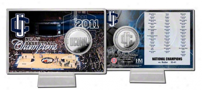 Connecticut Huskies 2011 Ncaa Basketball National Champions Silver Coin Card