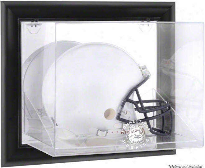 Connecticut Huskies Framed Wall MountedL ogo Helmet Display Case