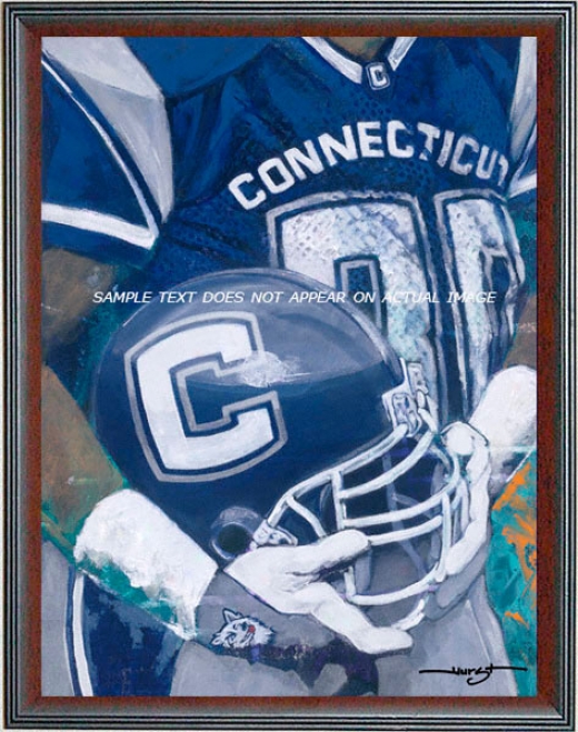 Connecticut Huskies - &quotu Of C Helmet Series&uot - Oversized - Framed Giclee