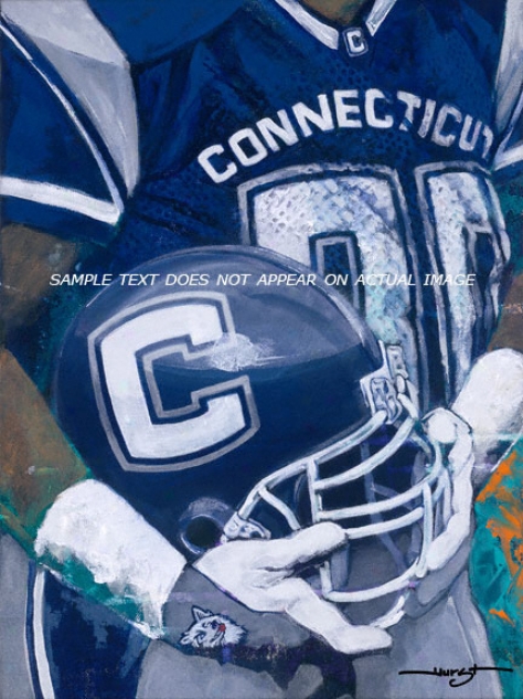 Connecticut Huskies - &quotu Of C Helmet Serie&squot - Oversized - Unframed Giclee