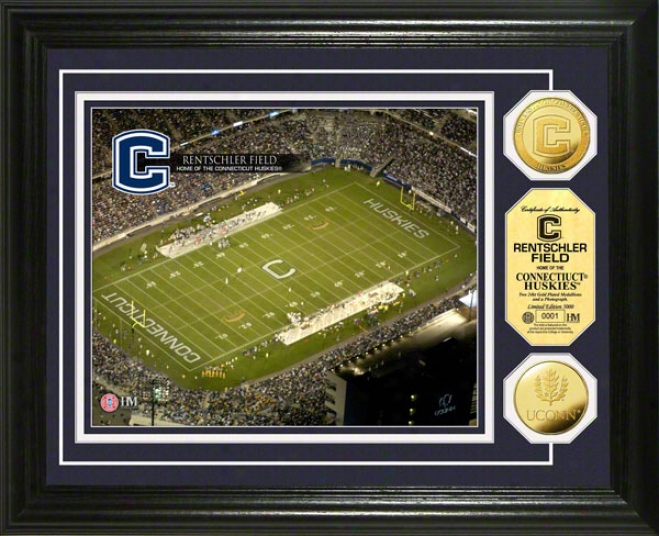 Connecticut Huskies Rentshler Field 24kt Gold Coin Photo Mint