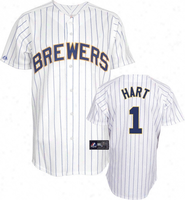 Corey Hart Jersey: Adult Majestic Alternate Pinstripe Replica #1 Milwaukee Brewers Jersey