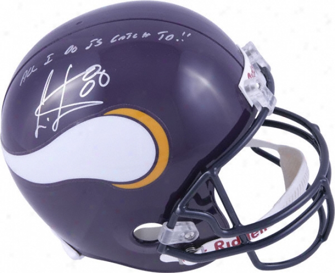 Cris Carter Autographed Helmet  Particulars: Minneso5a Vikings, Catch Tds Inscription, Riddell Replica Helmet