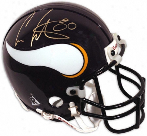 Cris Carter MinnesotaV ikings Autographed Mini Helmet