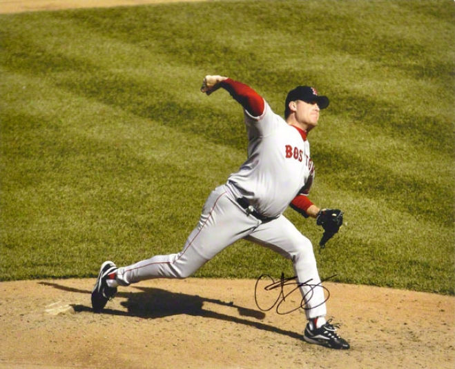 Curt Schilling Boston Red Sox - On The Rampart - 16x20 Autographed Photograph