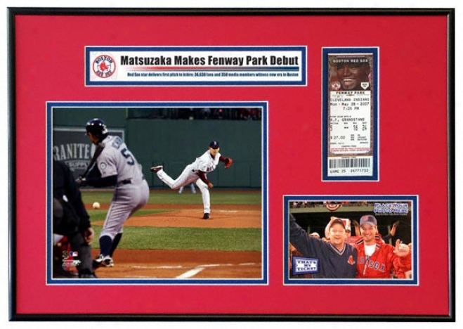 Daisuke Matszuaka Boston Red Sox Fenway Park Debut Ticket Frame