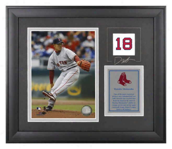 Daisuke Matsuzaka Framed 6x8 Photograph  Details: Boston Red Sox, With Facsimile Signature