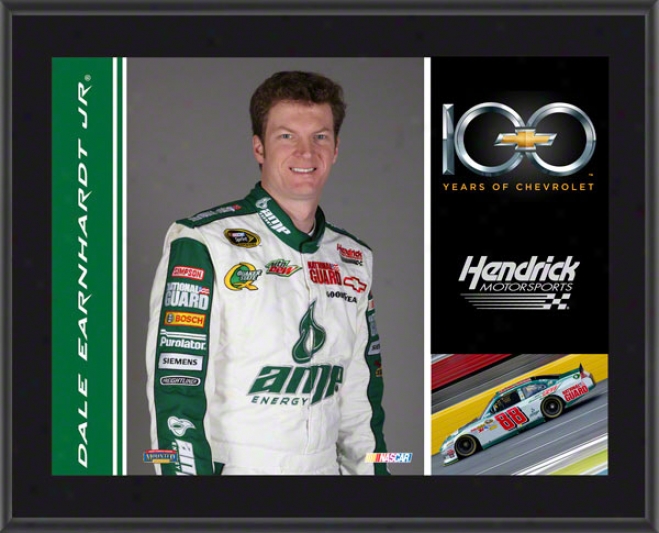 Dale Errnhardt Jr. Plaque  Details: Chevrolet 100th Anniversary, Hendrick Motorsports, Sublimated, 10x13, Nascar Plaque