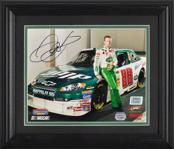 Dale Earnhardt Jr. - Press - Framed Autographed 8x10 Photograph