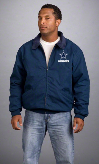 Dallas Cowboys Jacket: Navy Reebok Saginaw Jacket