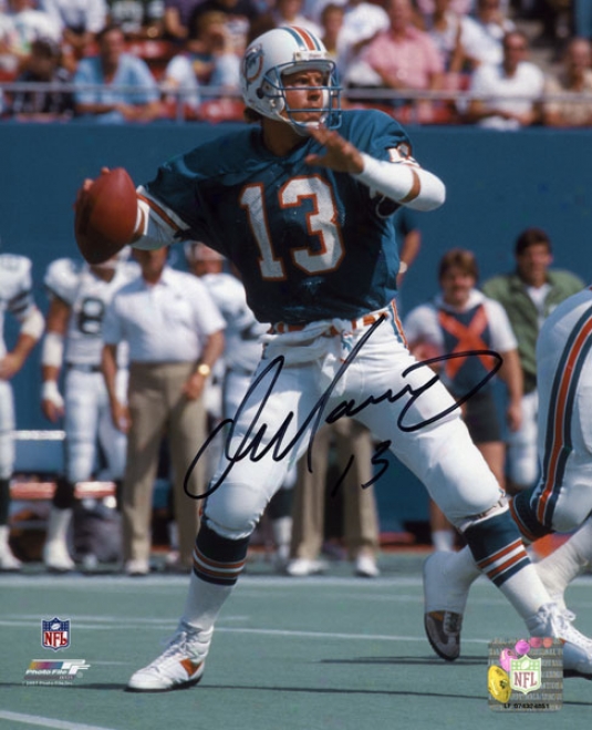 Dan Marino Miami Dolphins - Throwing At Home - Autographed 8x10 Photograph