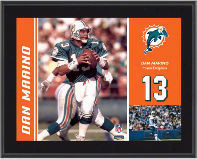 Dan Marino Plaque  Details: Miami Dolphins, Sublimated, 10x13, Nfl Plaque