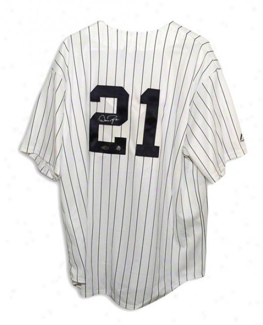 Dan Pasqua Autogrraphed New York Yankees Pinstripe Majestic Jersey