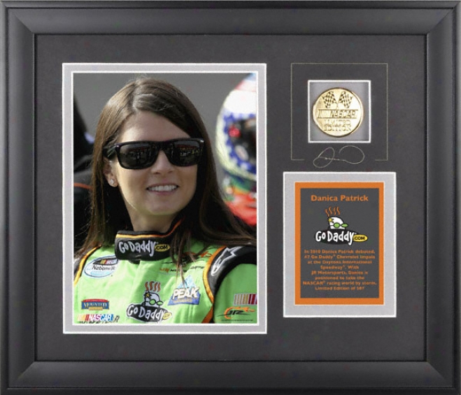 Danica Patrick Framed 6x8 Photograph With Engraved PlateA nd Gold Coin - L E Of 507