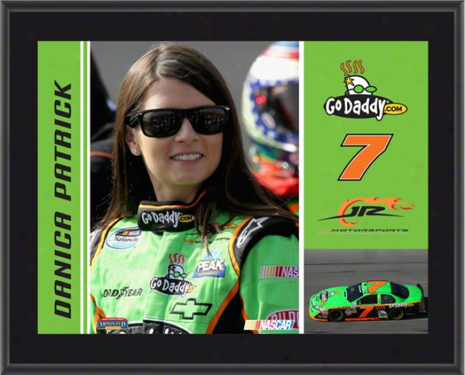 Danica Patrick Plaque  Details: #7 Godaddy.com Car, Jr Motorsports, Sublimated, 10x13, Nascar Plasue