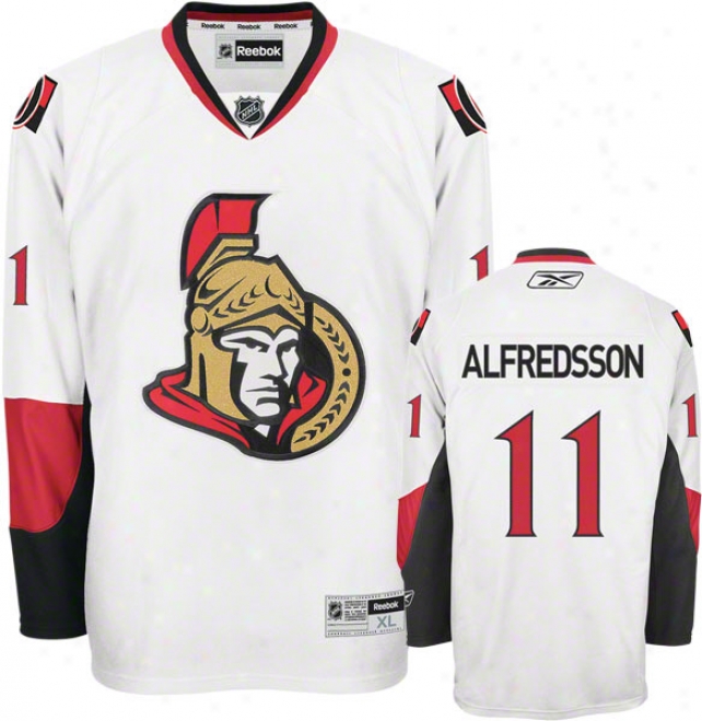 Daniel Alfredsson Jersey: Reebok White #11 Ottawa Senarors Premier Jersey