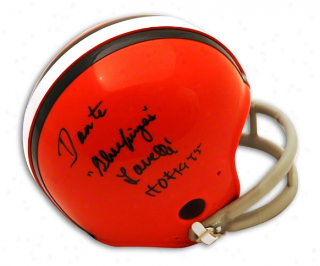 Dante Lavelli Autographed Cleveland Browns Mini Helmet Inscribed Hof 1975 & &quotglue Fingers&wuot