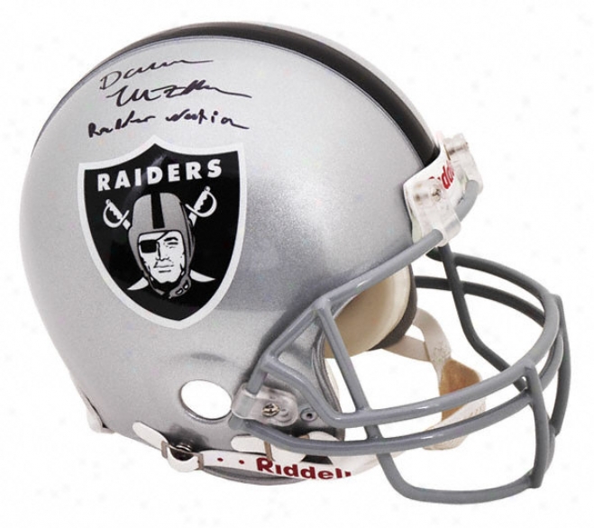 Darren Mcfadden Autographed Pro-line Helmet  Details: Oakland Raiders, With &quotraider Nation&quot Inscription, Authentic Riddell Helmet