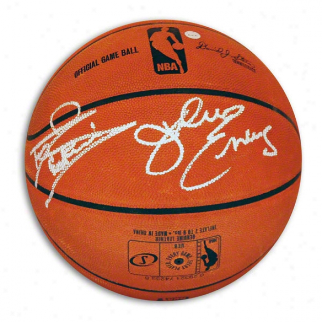 Darryl Dawkins & Julius &quotdr. J&quot Erving Dual Autographed Official Nba Basketball