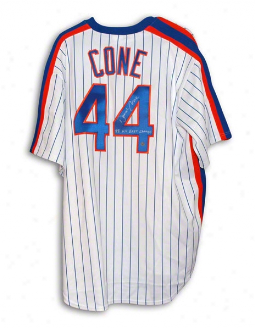 David Cone New York Mets Autographed White Pinstripe Mjestic Throwback Jersey