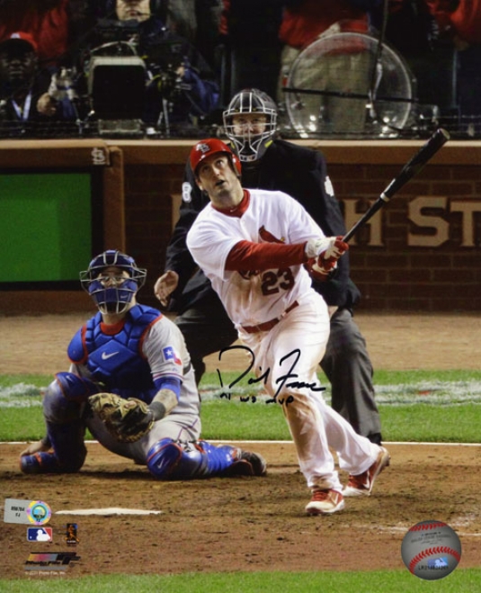 David Freese Autographed 8x10 Photograph  Details: St. Louis Cardinsls, 2011 World Series Champions, Game 6 Hr, With &quot11 Ws Mvp&quot Inscription