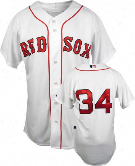 David Ortiz White Majestic Trustworthy Home On-field Boston Red Sox Jersey