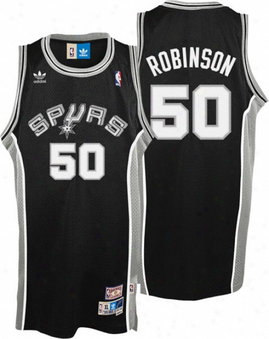 David Robinson Jersey: Adidas Black Throwback Swingman #50 San Antonio Spurs Jerssey