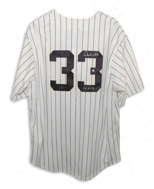 David Wells Autographed New York Yankees Pinstripe Majestic Jersey Inscribed &quotpg 5-17-98&quot