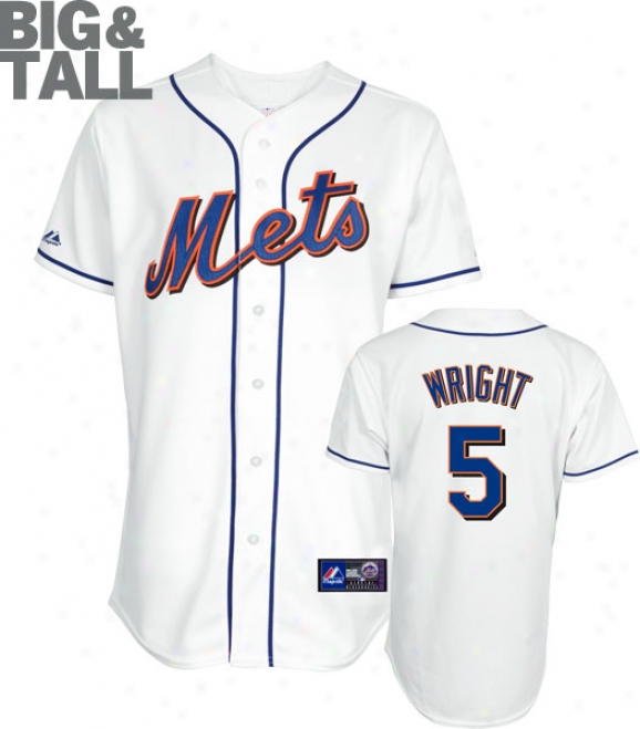 David Wright Big & Tall Jedsey: Adult Home White Re0lica #5 New York Mets Jersey