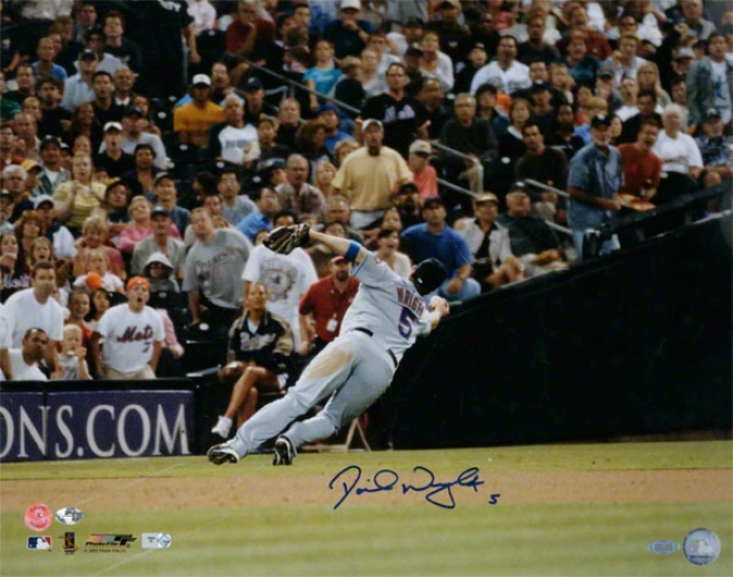 Dafid Wright New York Mets - Bare Handed Catch - Autographed 16x20 Photograph