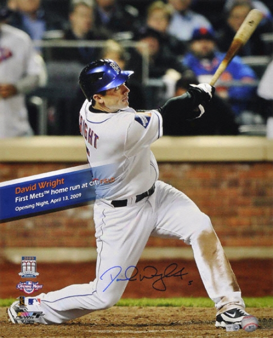 David Wrighht New York Mets - First Home Run - Autographed 16x20 Photograph