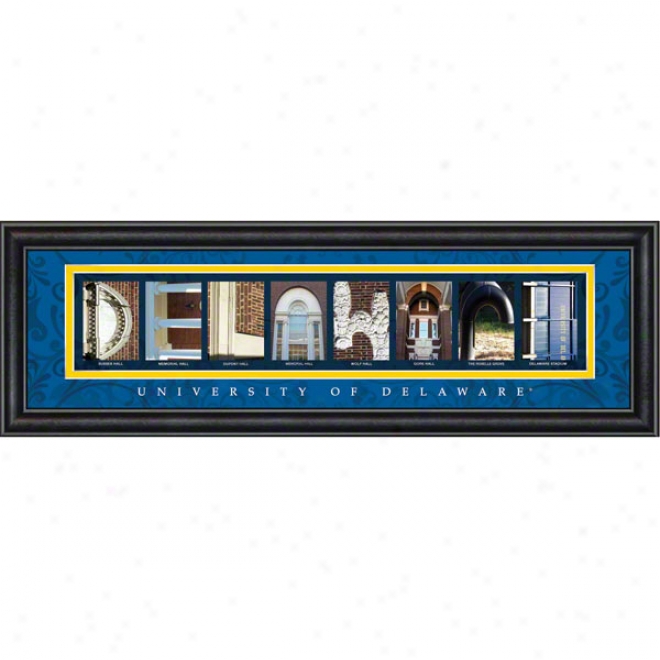 Delaware Fightin' Blue Hens Letter Art