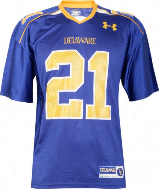 Delaware Fgihtin' Blue Hens -no. 21- Blue Under Armour Performance Replica Football Jersey