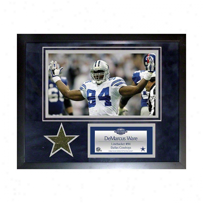 Demarcus Ware Dallas Cowboys 11x14 Framed Collage With Game Used Turf Photo & Nameplate