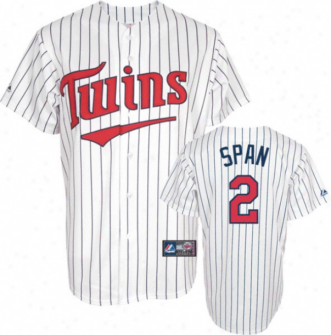 Denard Span Jersey: Adult Majestic Home Pinstripe Replica #1 Minnesota Twin sJersey