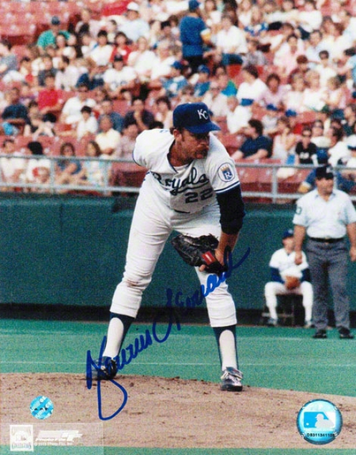 Dennis Leonard Kansae City Royals Autographed 8x10 Photo Looking For The Sign