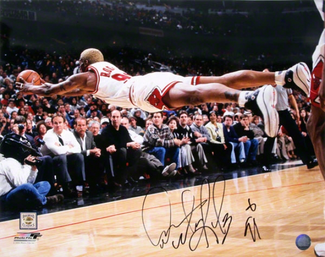 Dennis Rodman Chicago Bulls Autographed 16x20 Photograph