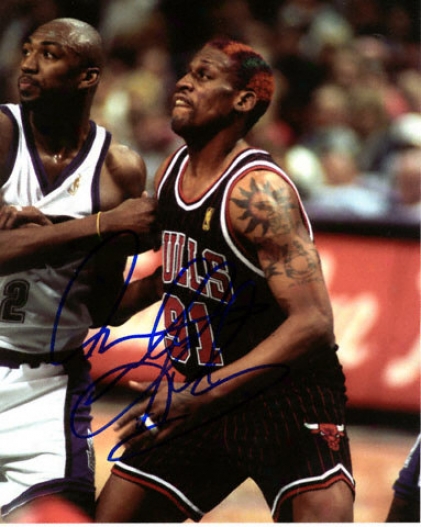 Dennis Rodman Chicago Bulls Autographed 8x10 Photograph