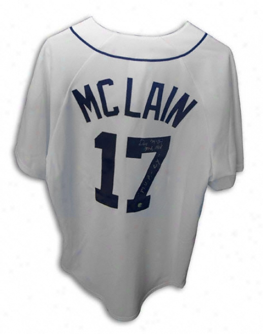 Denny Mclain Detroit Tigers Autographed White Jersey With ''31-6 1968 And 1968 Mvp-cy'' Inscription