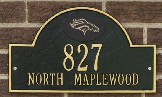 Denver Broncos Black And Gold Personalized Address Wall Plaque