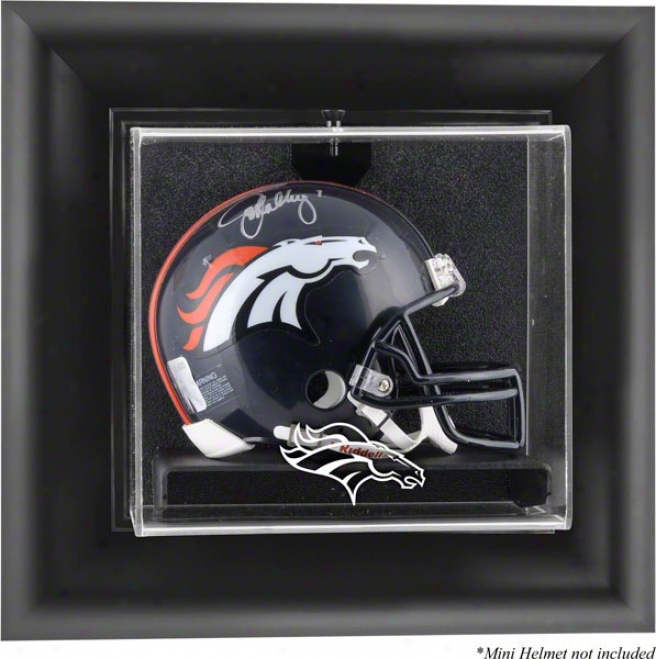 Denver Broncos Framed Wall Mounted Logo Mini Helmet Display Case