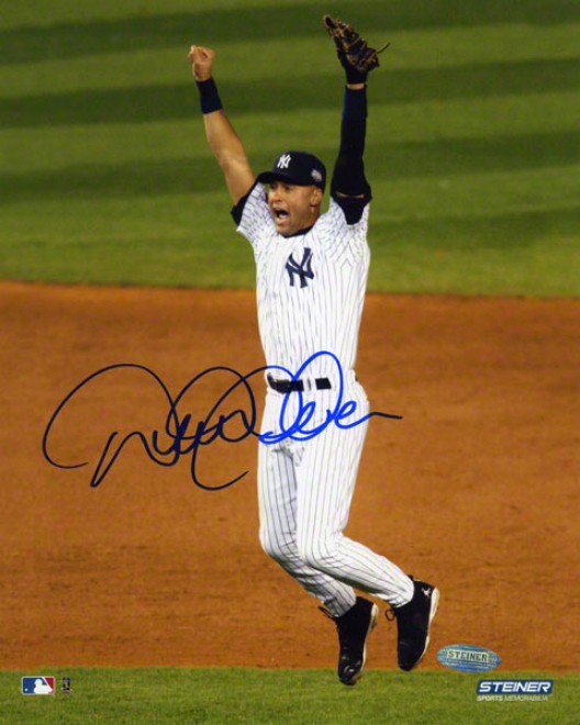 Derek Jeter Autographed Photograph  Details: New York Yankees, 2009 Ws Celebration, 8x10